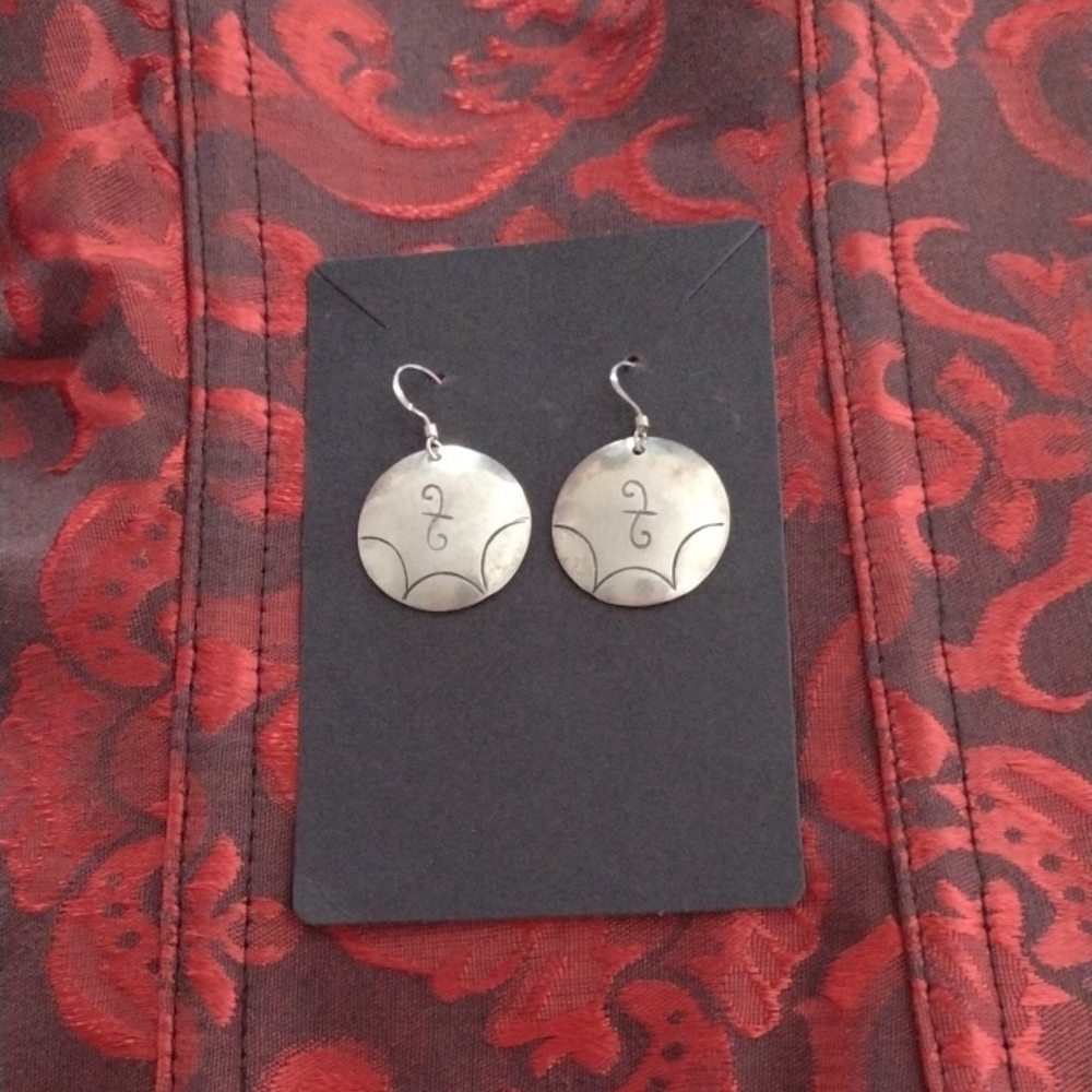Silver Round Earrings
